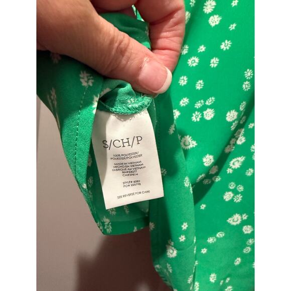 CAbi #6082 The Replay Top, S/S Floral Green, S - Picture 7 of 7